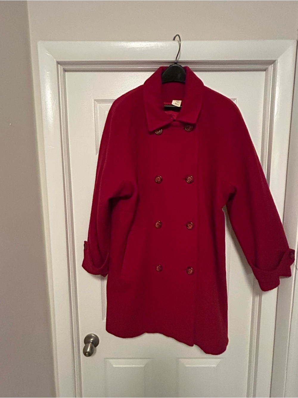 Lauren Meren size 12 Women's Red Double-Breasted Coat excellent condition